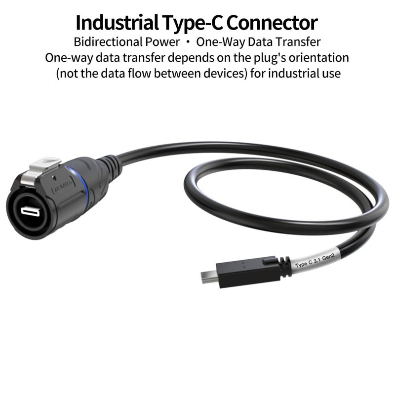 CNLINKO LP-16 Type-C 3.1 Data Circular Connector IP67 Waterproof Electrical Plug with 1M Cable Assemblies Plastic Socket for Industrial Use - Image 2